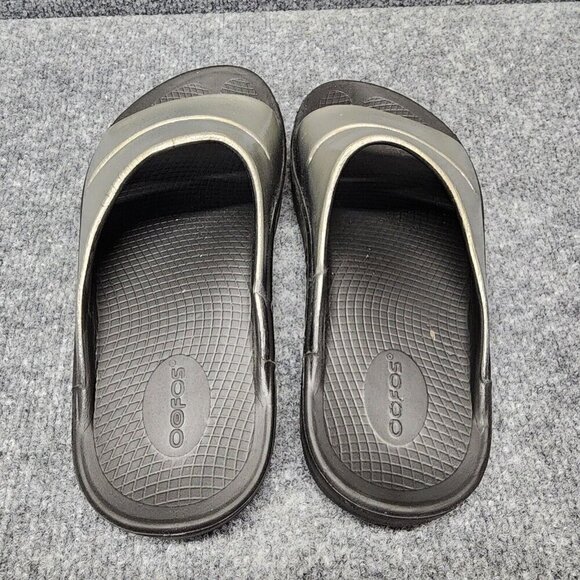 Oofos Ooahh Slate Black Slide Sandal Recovery Comfort Slip On Unisex M 9 W 11 - Picture 10 of 14